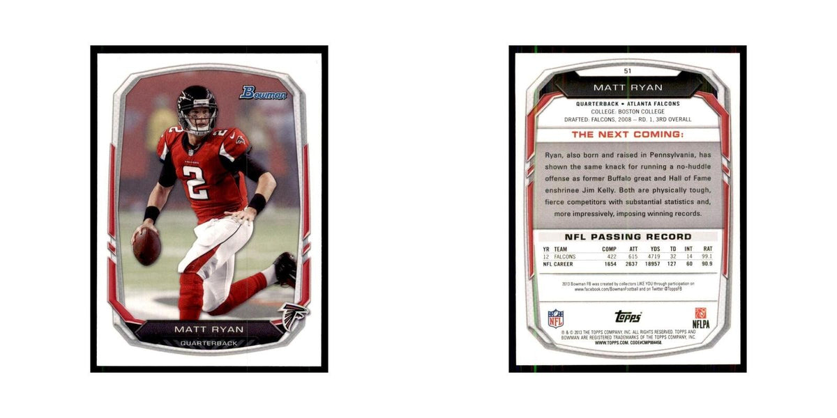 2013 Bowman Matt Ryan Football Cards #51