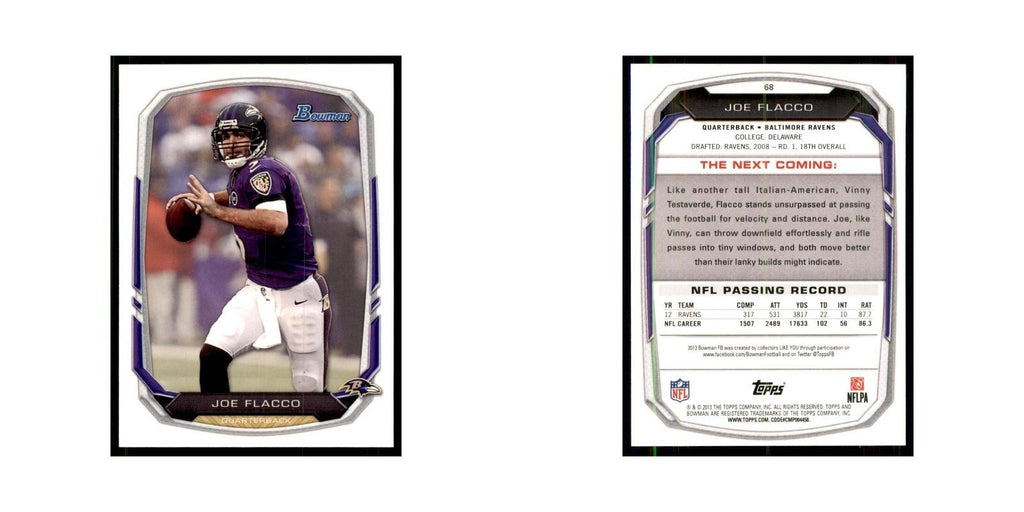 2013 Bowman Joe Flacco Football Cards #68