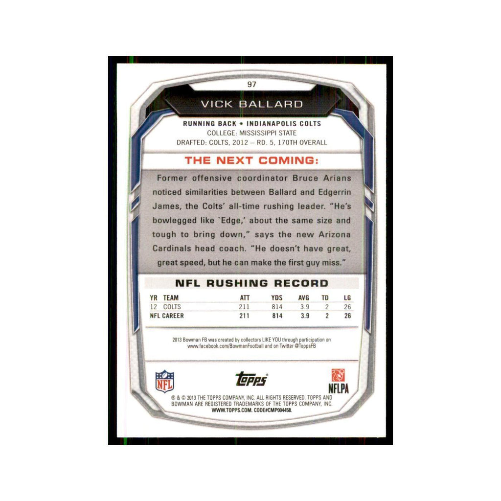 2013 Bowman Vick Ballard  #97