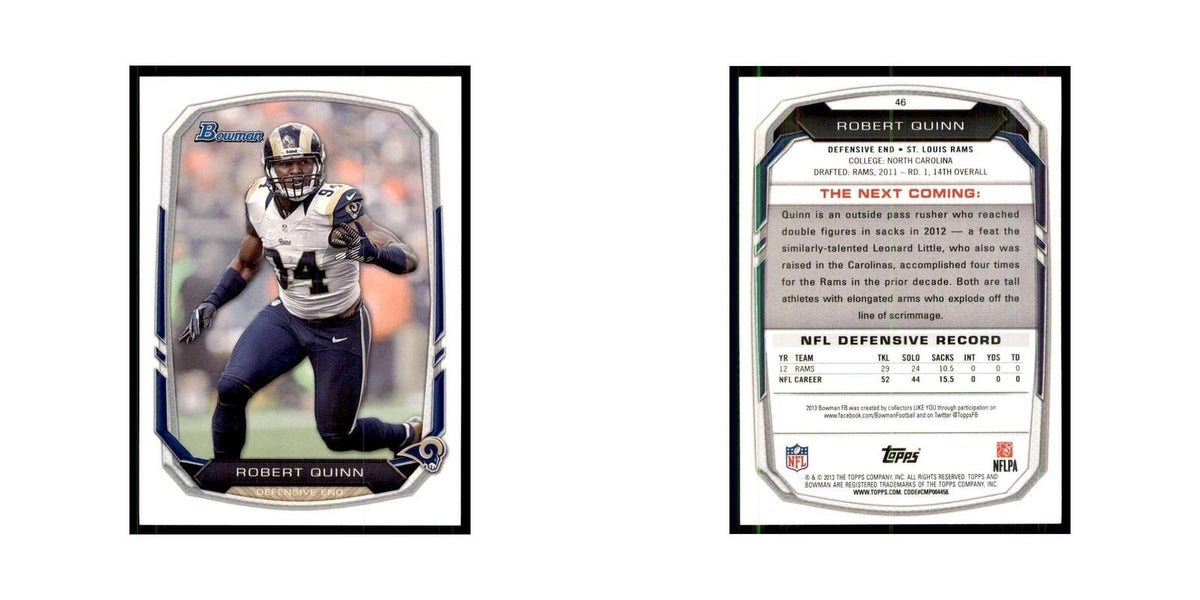 2013 Bowman Robert Quinn Football Cards #46
