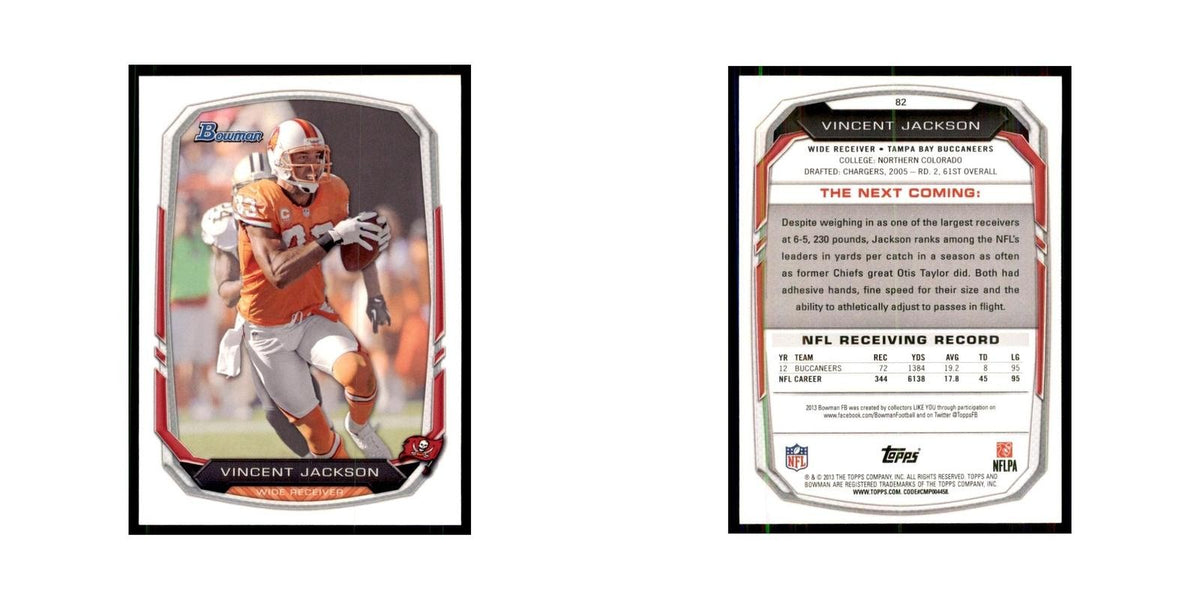 2013 Bowman Vincent Jackson Football Cards #82