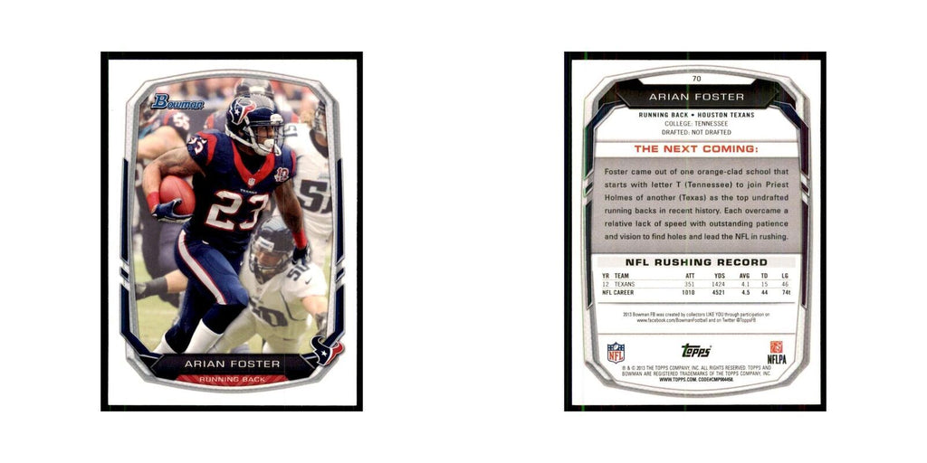 2013 Bowman Arian Foster #70