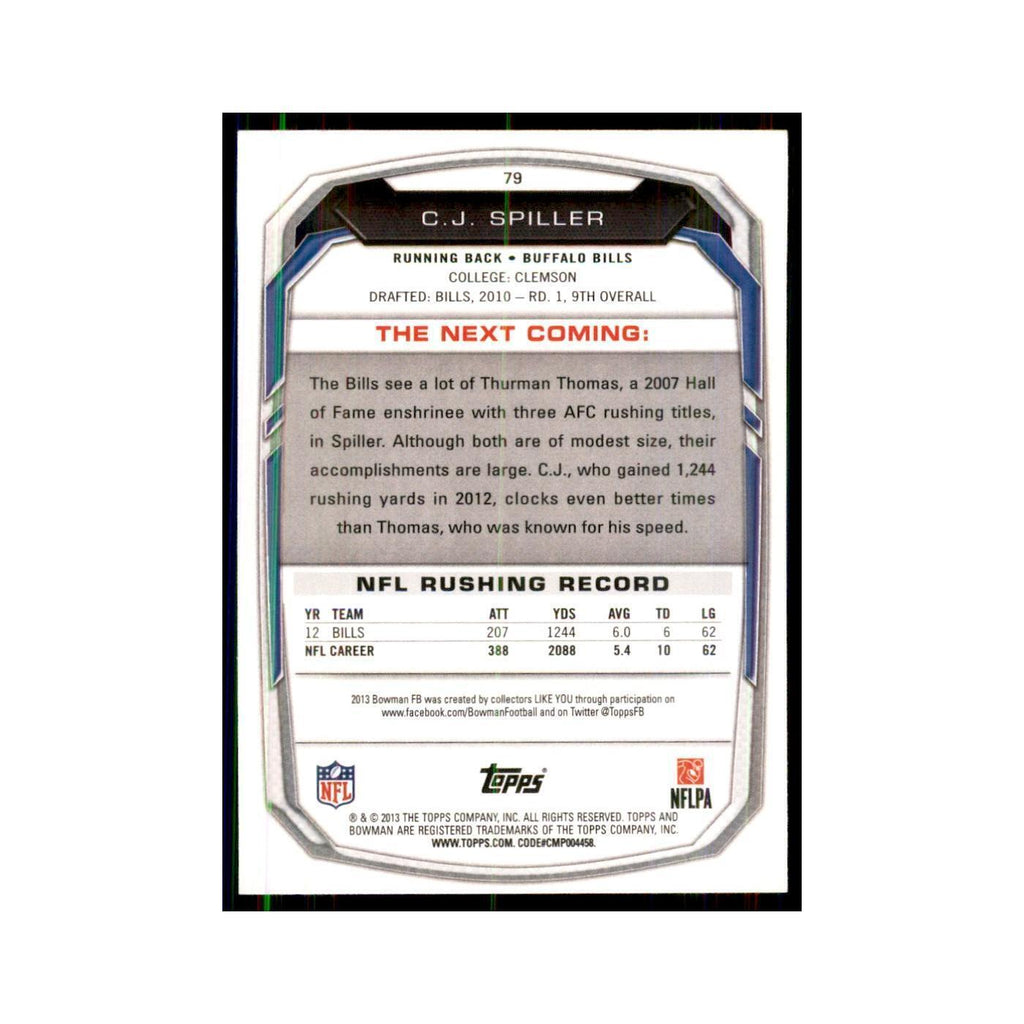 2013 Bowman C.J. Spiller  #79