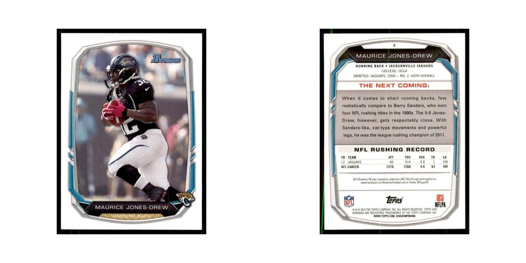 2013 Bowman Maurice Jones-Drew Football Cards #4