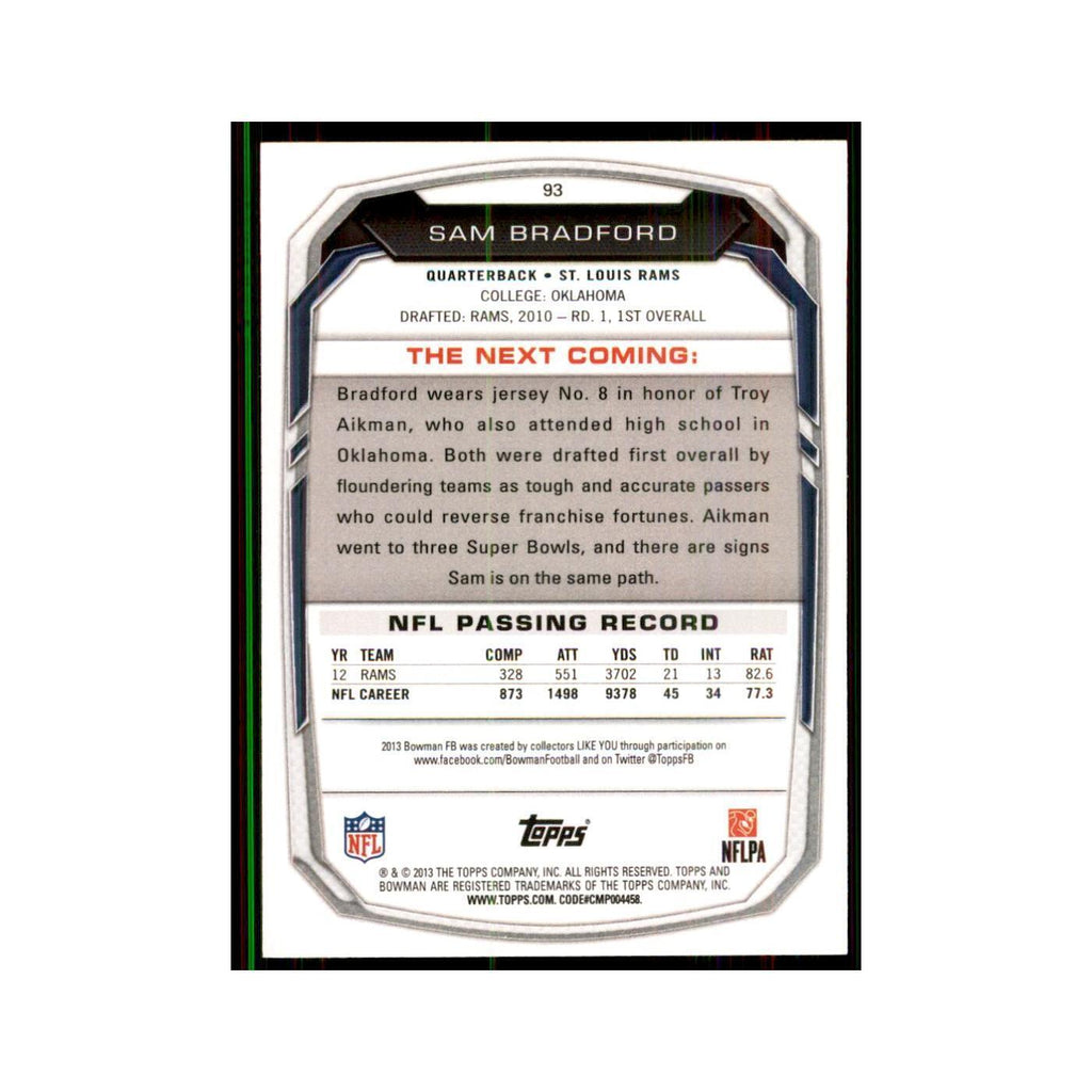 2013 Bowman Sam Bradford  #93