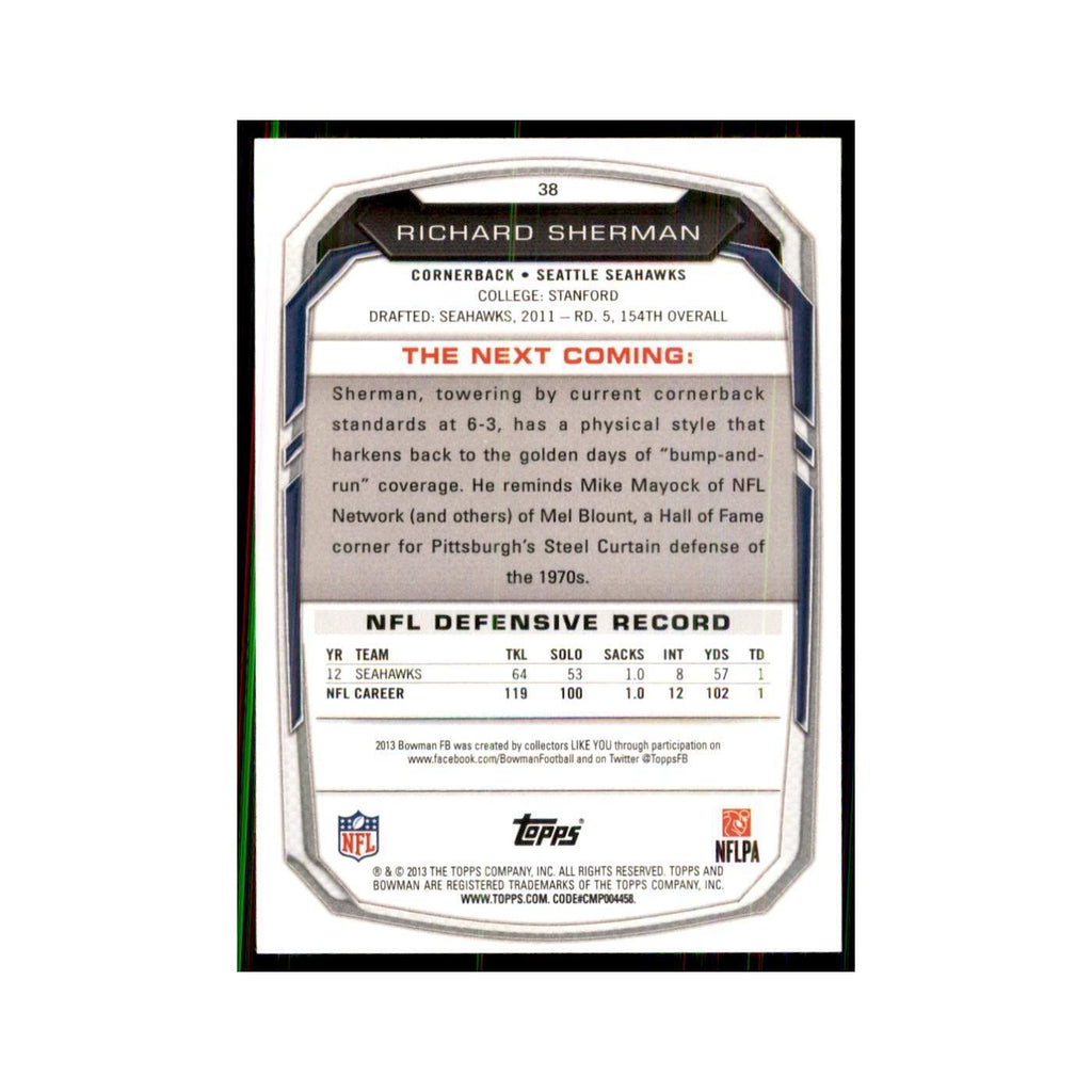 2013 Bowman Richard Sherman  #38