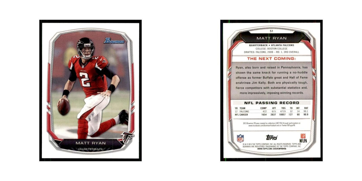 2013 Bowman Matt Ryan Football Cards #51