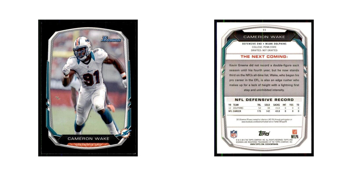 2013 Bowman Cameron Wake Football Cards #11