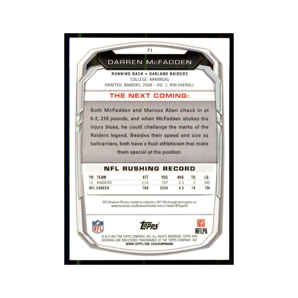 2013 Bowman Darren McFadden #71
