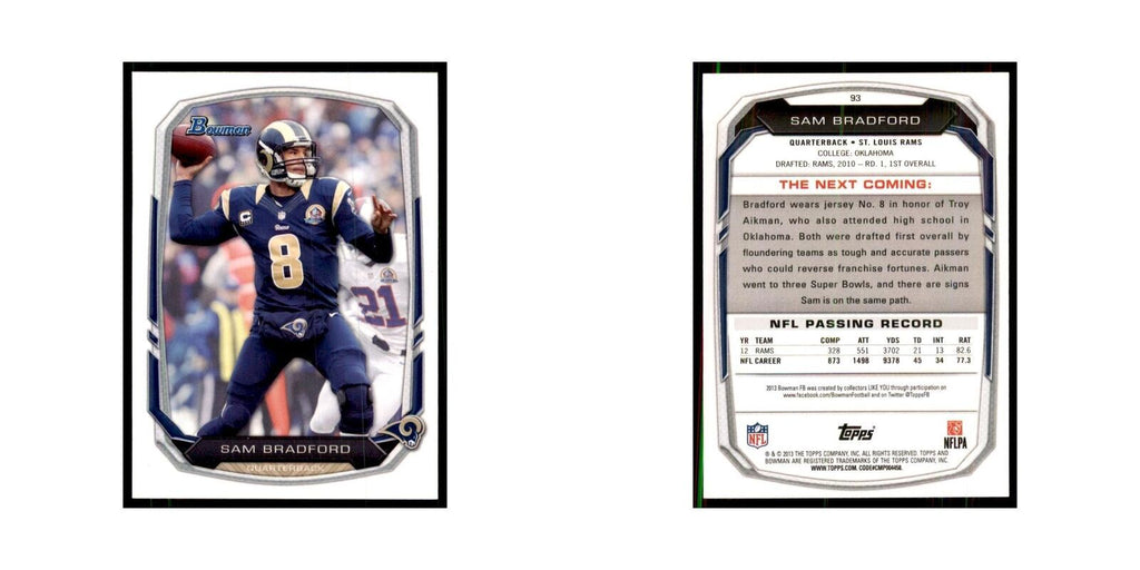 2013 Bowman Sam Bradford  #93