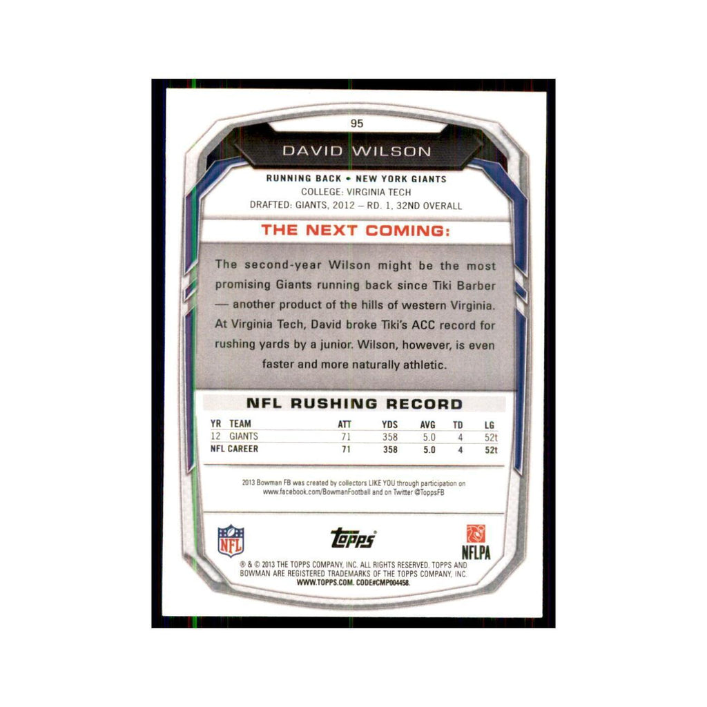 2013 Bowman David Wilson #95