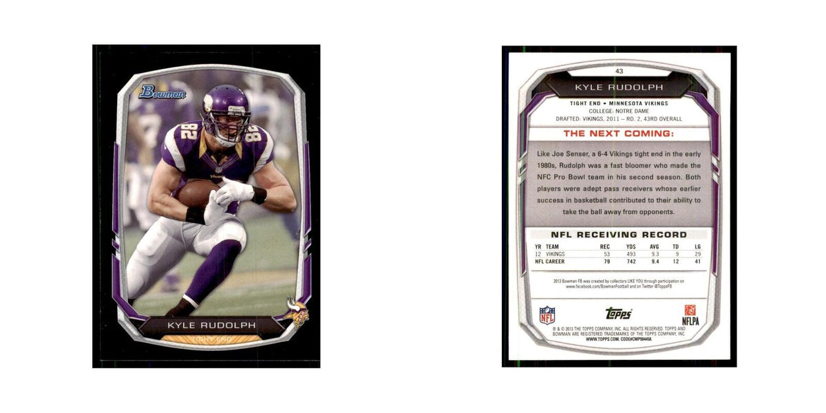 2013 Bowman Kyle Rudolph #43