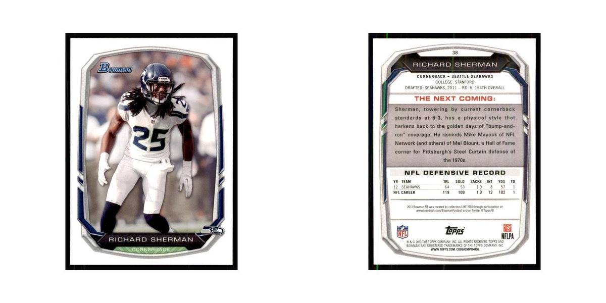 2013 Bowman Richard Sherman Football Cards #38
