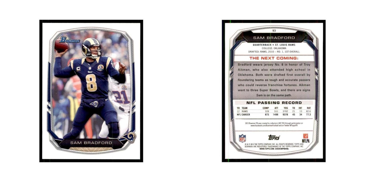 2013 Bowman Sam Bradford Football Cards #93