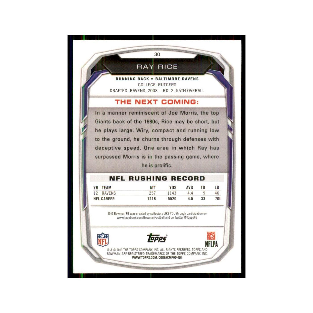 2013 Bowman Ray Rice Football Cards #30