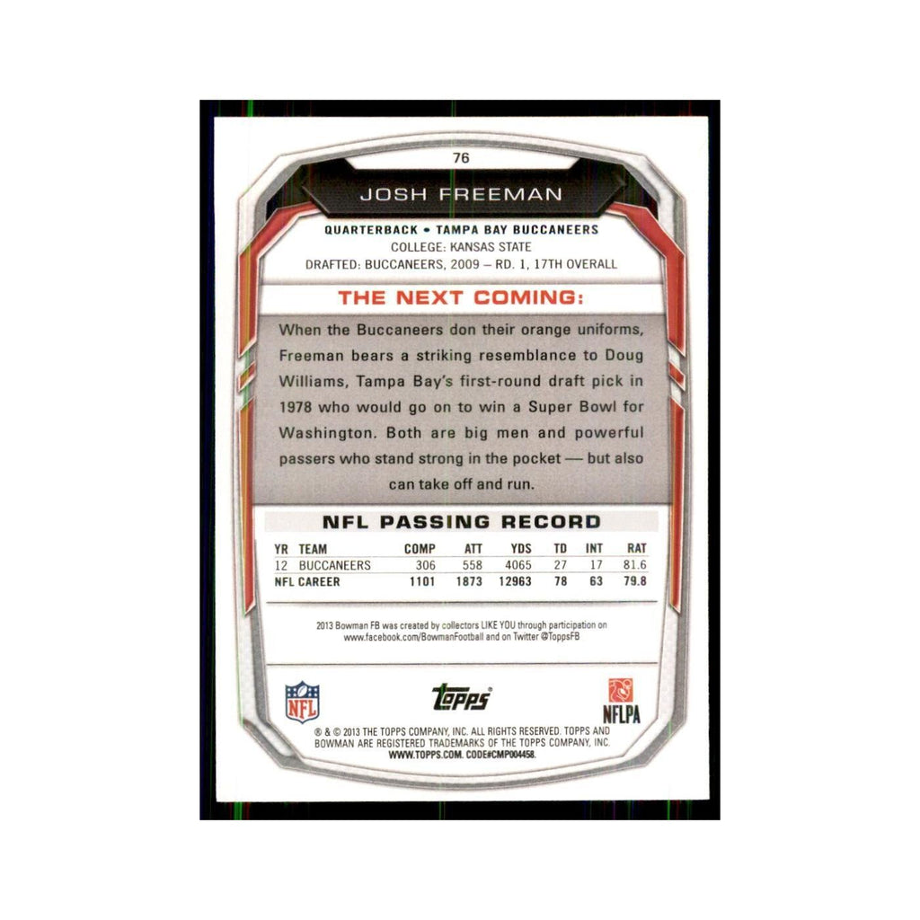2013 Bowman Josh Freeman Football Cards #76