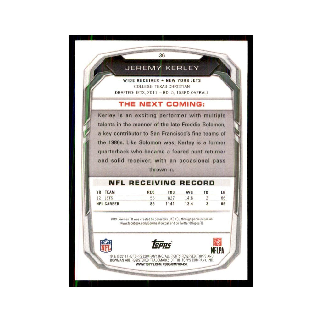 2013 Bowman Jeremy Kerley Jets