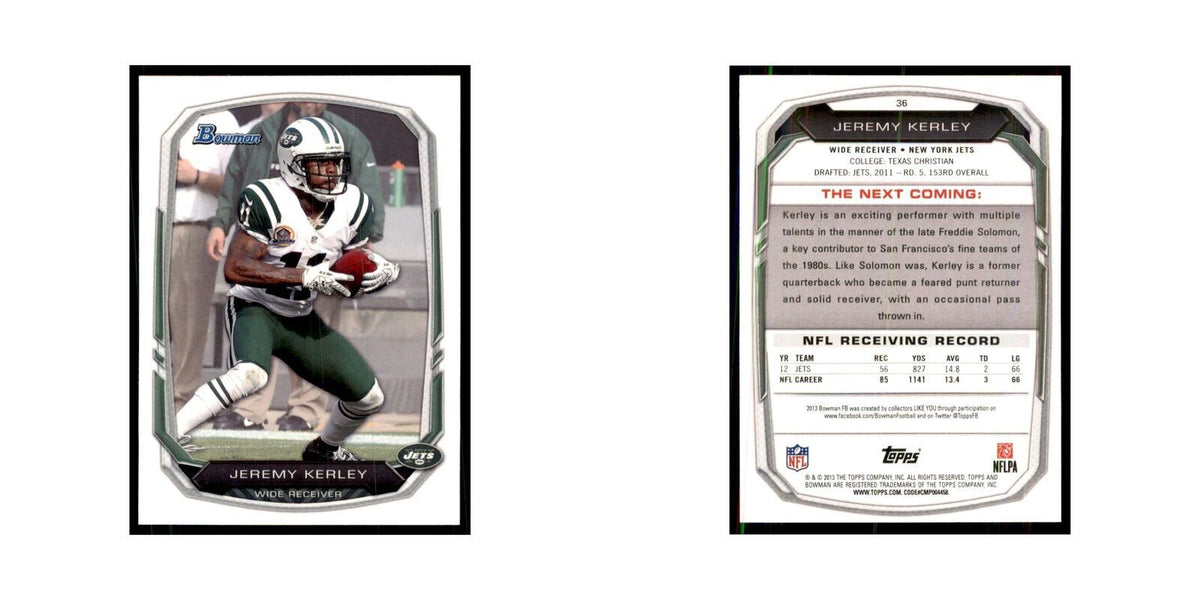 2013 Bowman Jeremy Kerley Jets