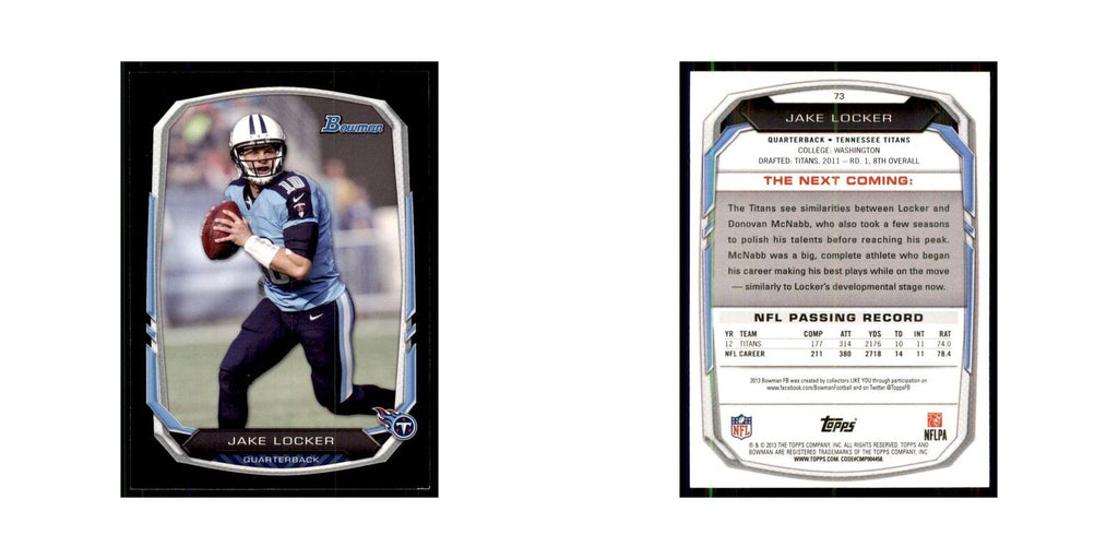 2013 Bowman Jake Locker Football Cards #73