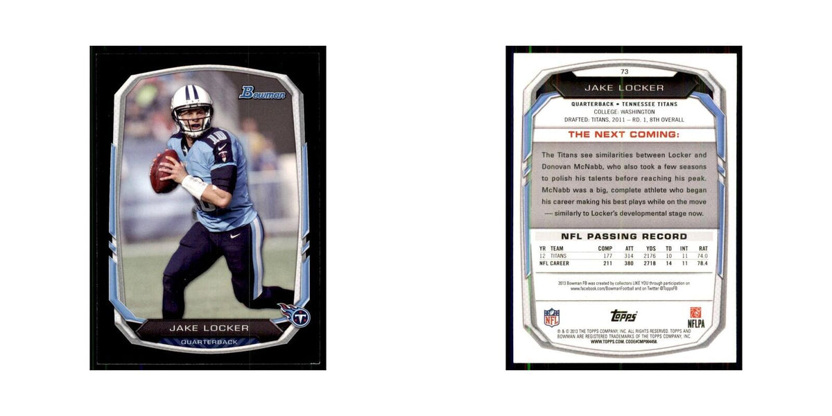 2013 Bowman Jake Locker Football Cards #73