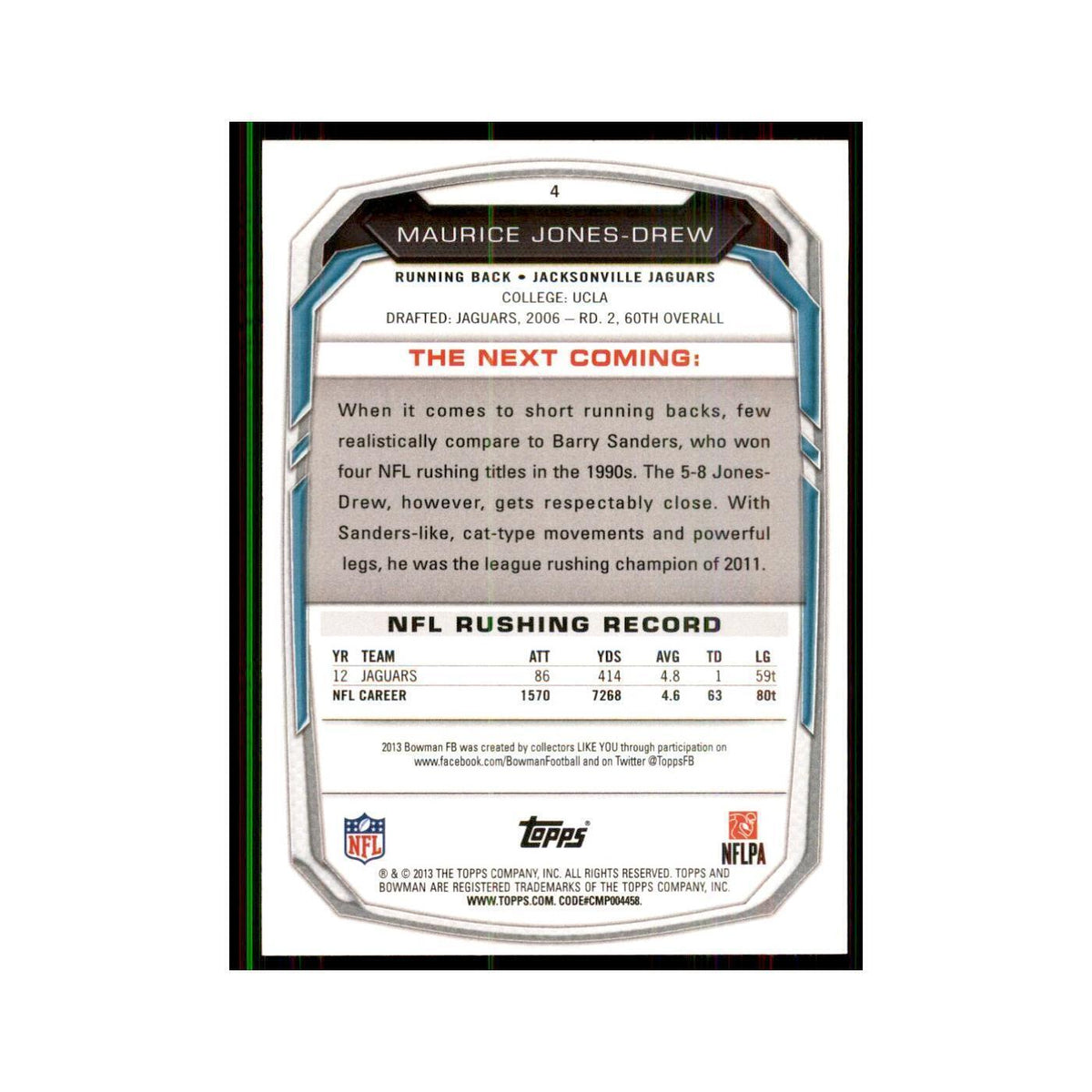 2013 Bowman Maurice Jones-Drew #4