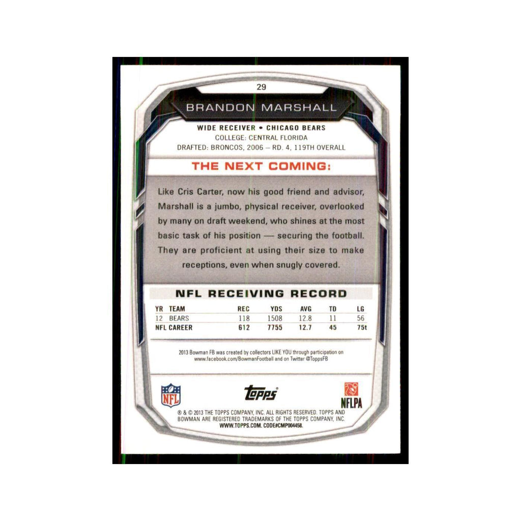 2013 Bowman Brandon Marshall #29