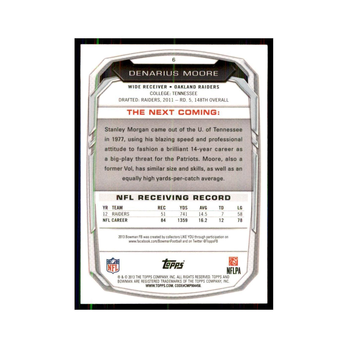 2013 Bowman Denarius Moore  #6