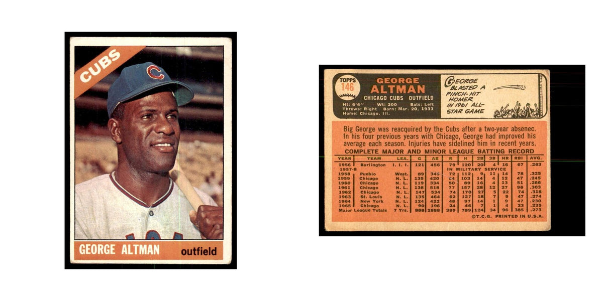 1966 Topps (damaged) George Altman Baseball Cards #146