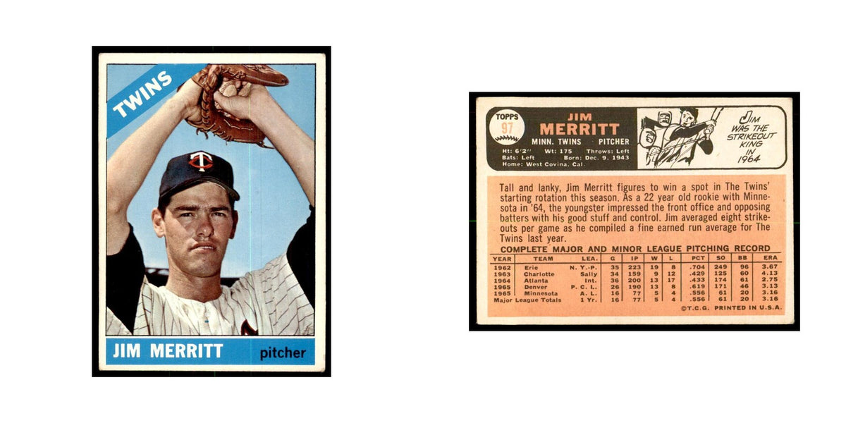 1966 Topps (damaged) Jim Merritt Baseball Cards #97