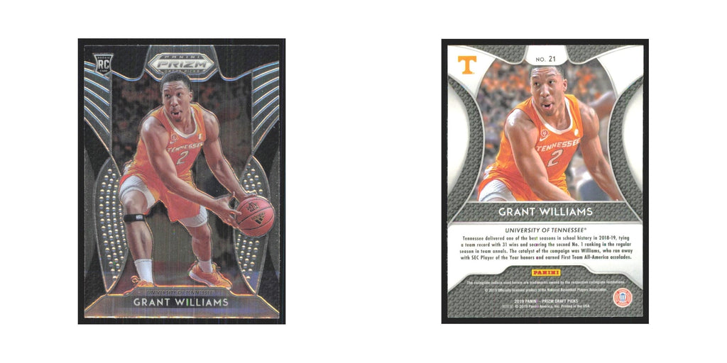 2019 Panini Prizm Draft Grant Williams RC Tennessee Volunteers #21