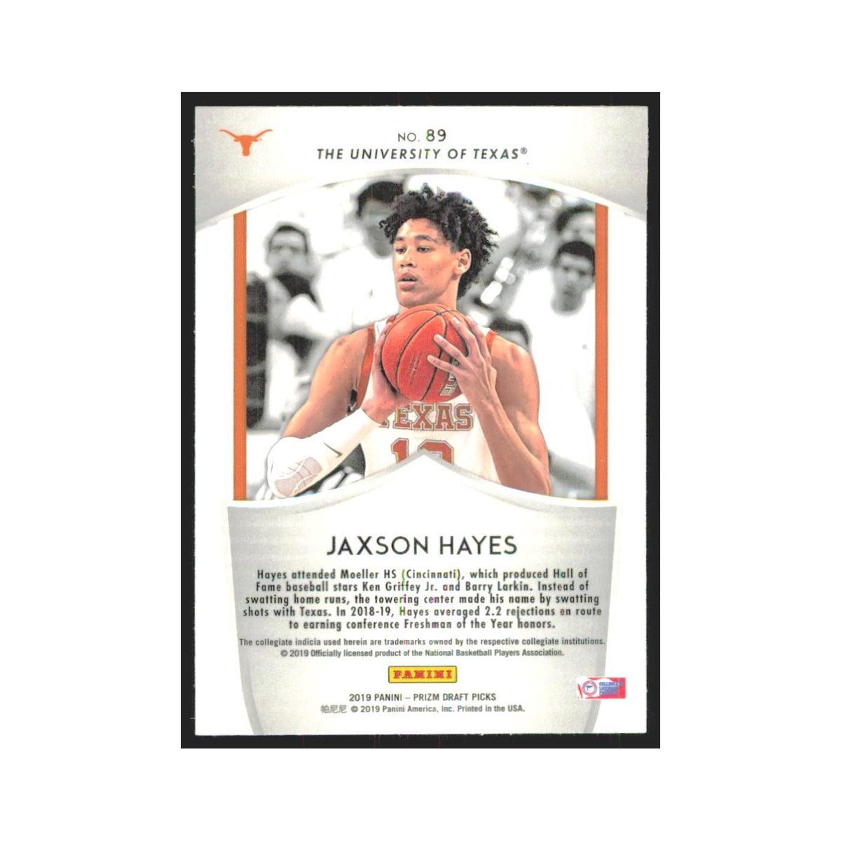 2019 Panini Prizm Draft Jaxson Hayes Texas Longhorns #89