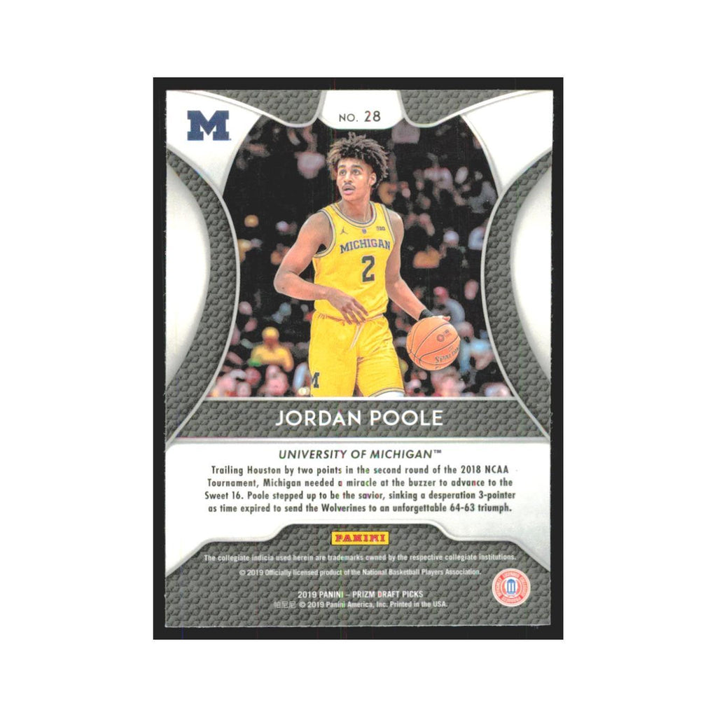 2019 Panini Prizm Draft Jordan Poole RC Michigan Wolverines #28