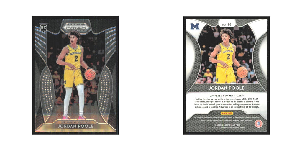 2019 Panini Prizm Draft Jordan Poole RC Michigan Wolverines #28