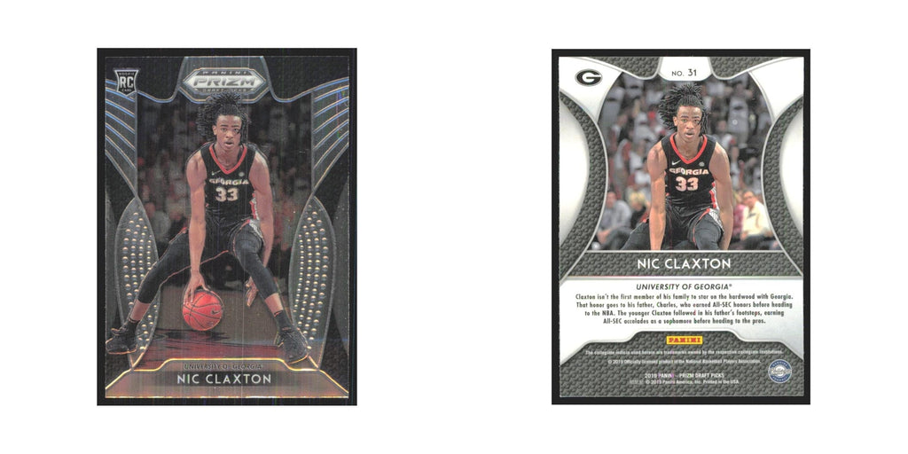 2019 Panini Prizm Draft Nicolas Claxton RC Georgia Bulldogs #31