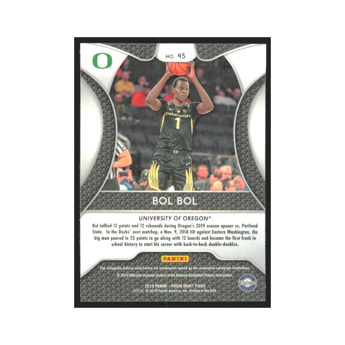 2019 Panini Prizm Draft Bol Bol RC Oregon Ducks #45