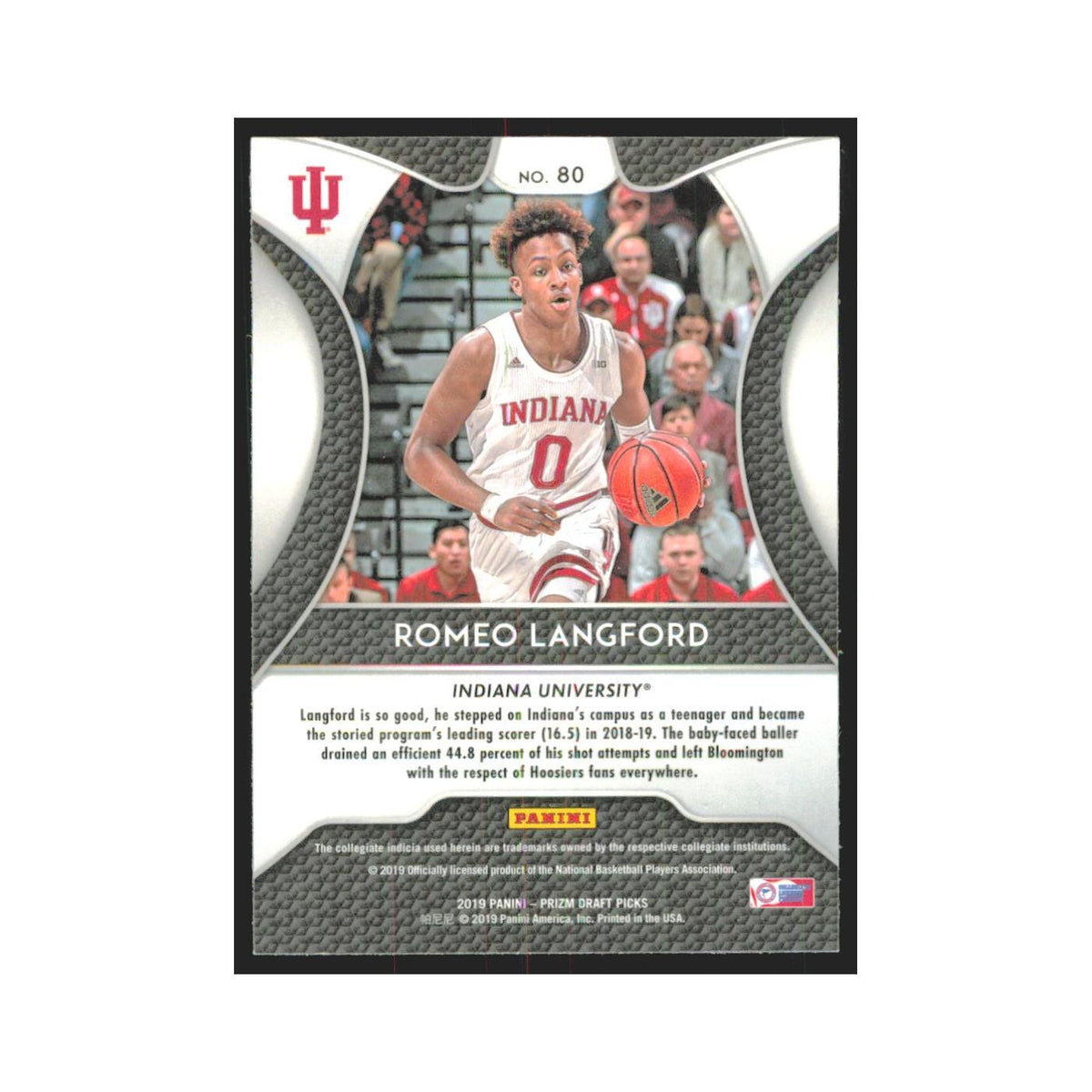2019 Panini Prizm Draft Romeo Langford RC Indiana Hoosiers #80