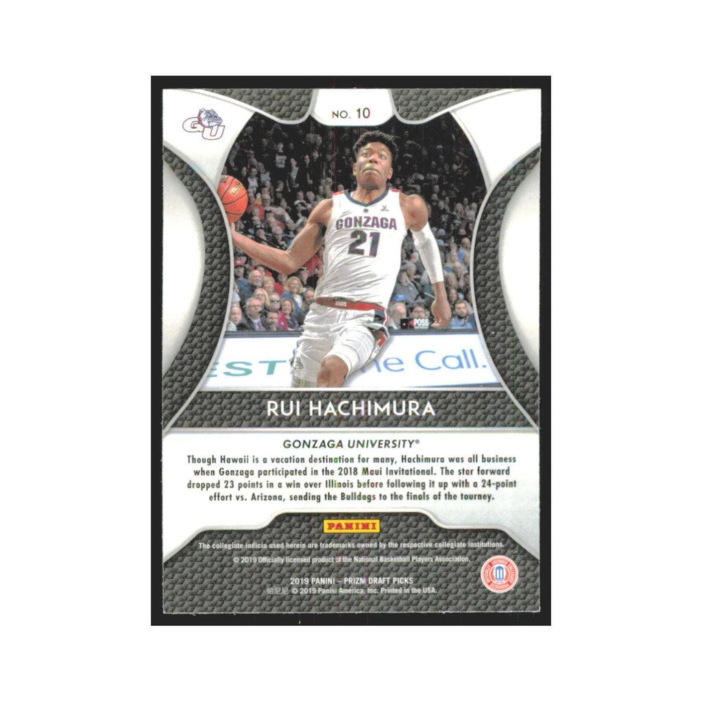 2019 Panini Prizm Draft Rui Hachimura RC Gonzaga Bulldogs #10