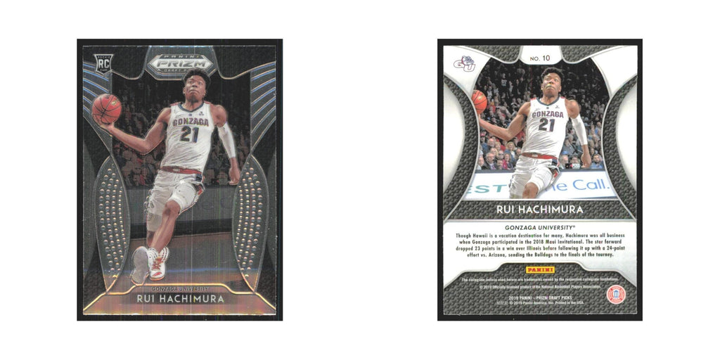 2019 Panini Prizm Draft Rui Hachimura RC Gonzaga Bulldogs #10
