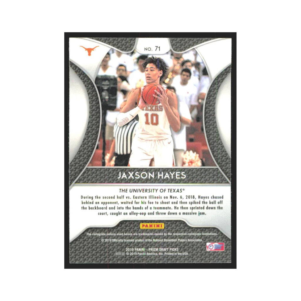 2019 Panini Prizm Draft Jaxson Hayes RC Texas Longhorns #71