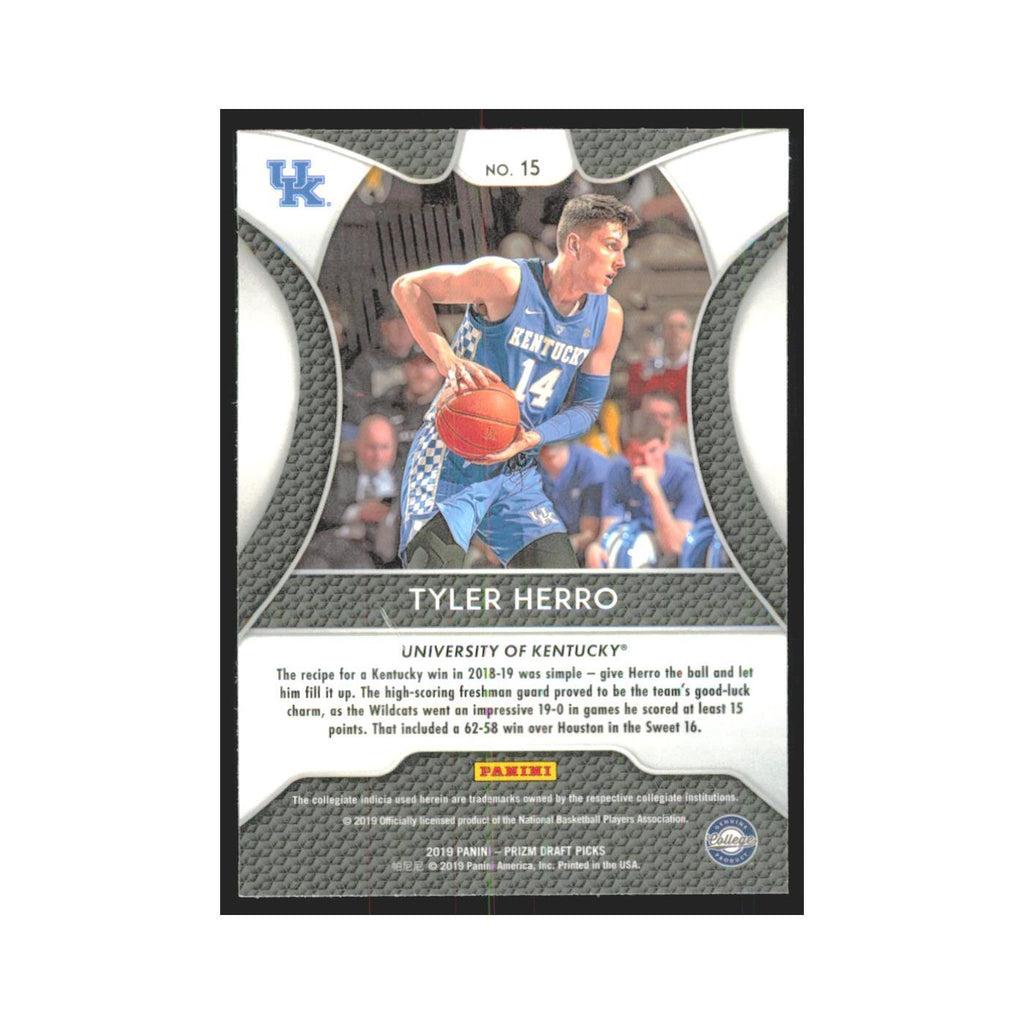 2019 Panini Prizm Draft Tyler Herro RC Kentucky Wildcats #15