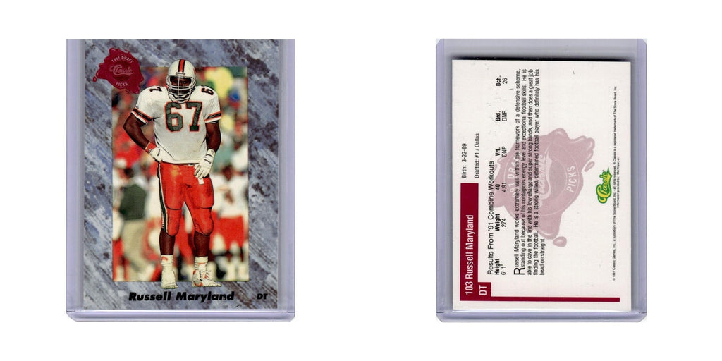 Russell Maryland 1991 Classic Draft Picks #103 Football Card NM