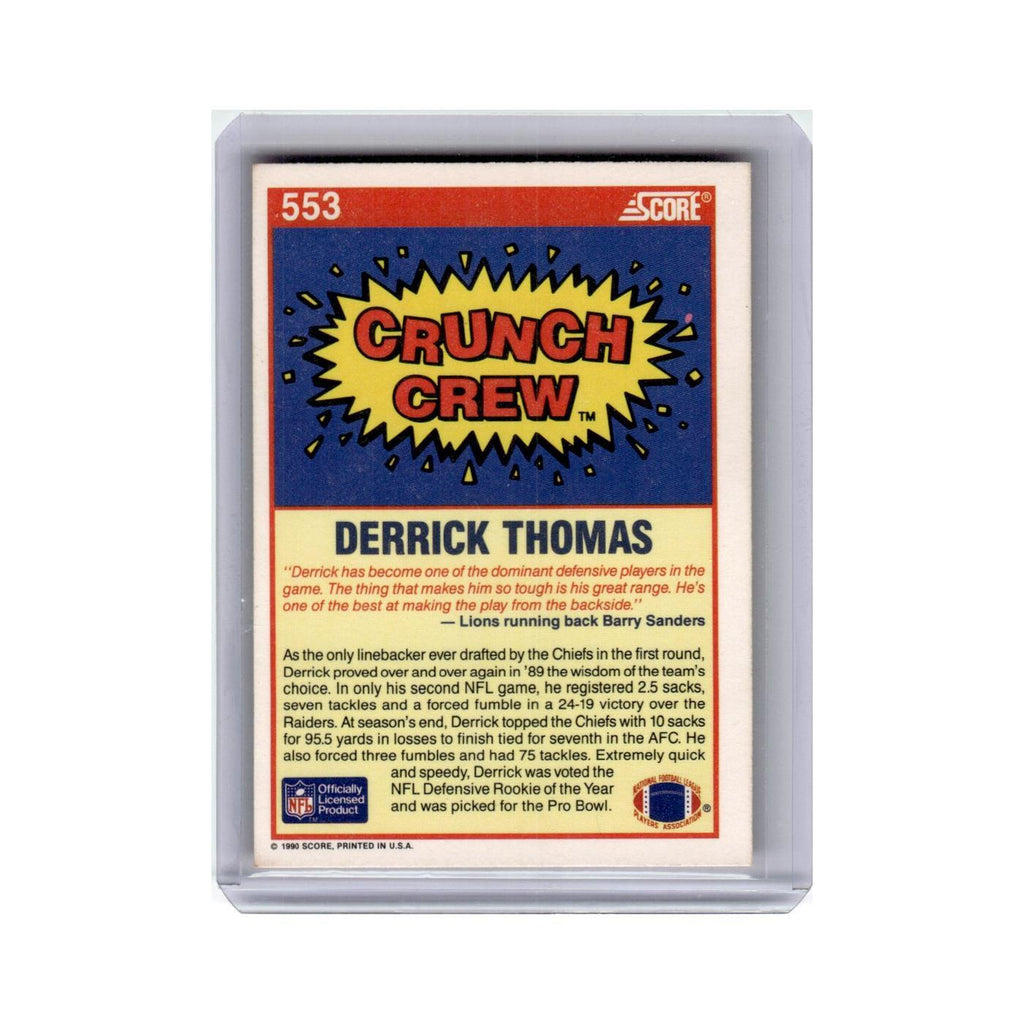 Derrick Thomas 1990 Score #553 Kansas City Chiefs Football Card NM