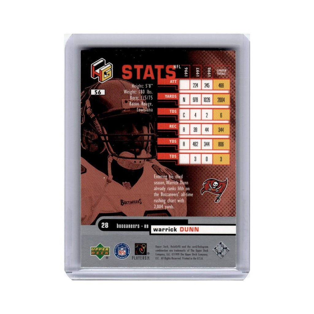 Warrick Dunn 1999 Upper Deck HoloGrFX #56 Tampa Bay Buccaneers Football Card NM