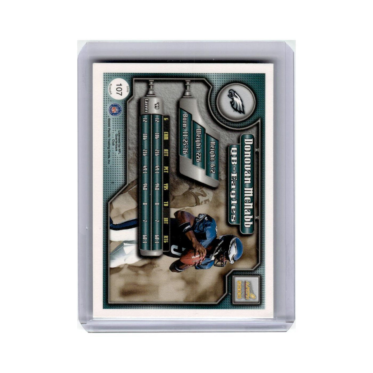 Donovan McNabb 2000 Pacific Aurora #107 Philadelphia Eagles Football Card NM