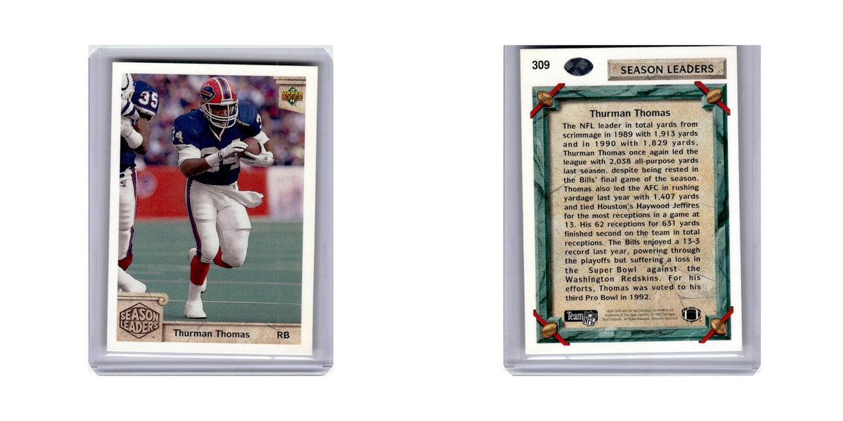 Thurman Thomas 1992 Upper Deck #309 Buffalo Bills Football Card NM