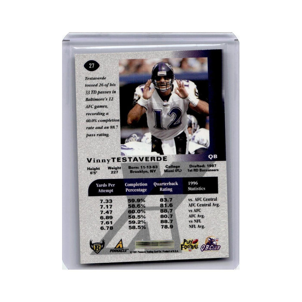 Vinny Testaverde 1997 Pinnacle X-Press #27 Baltimore Ravens Football Card NM