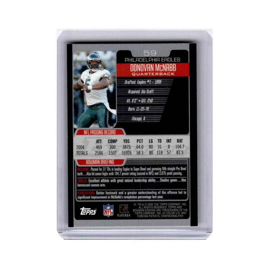 Donovan McNabb 2005 Bowman Chrome #59 Philadelphia Eagles Football Card NM