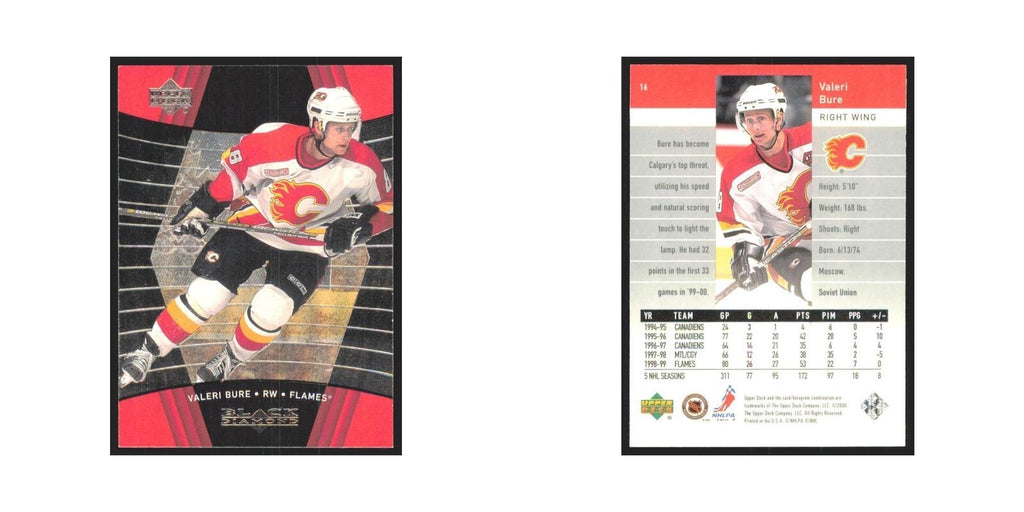 Valeri Bure 1999 Upper Deck Black Diamond #14 Calgary Flames Hockey Card NM