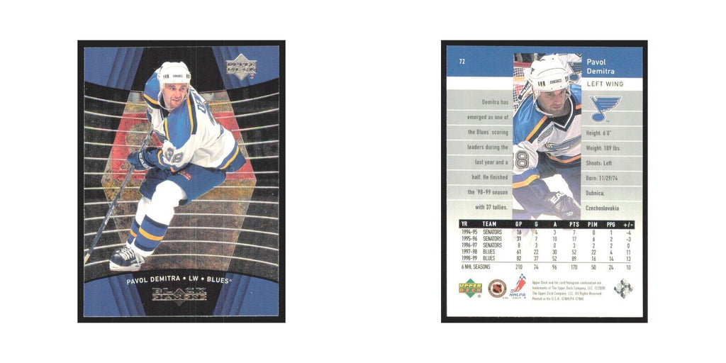 Pavol Demitra 1999 Upper Deck Black Diamond #72 St. Louis Blues Hockey Card NM