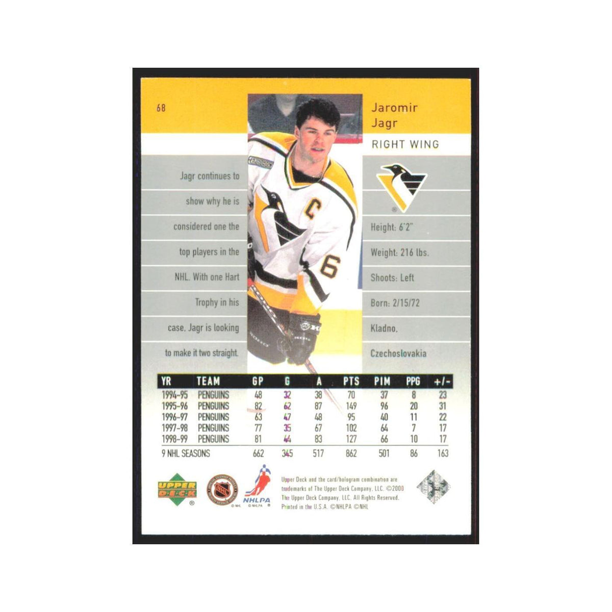 Ryan Smyth 1999 Upper Deck Black Diamond #68 Edmonton Oilers Hockey Card NM